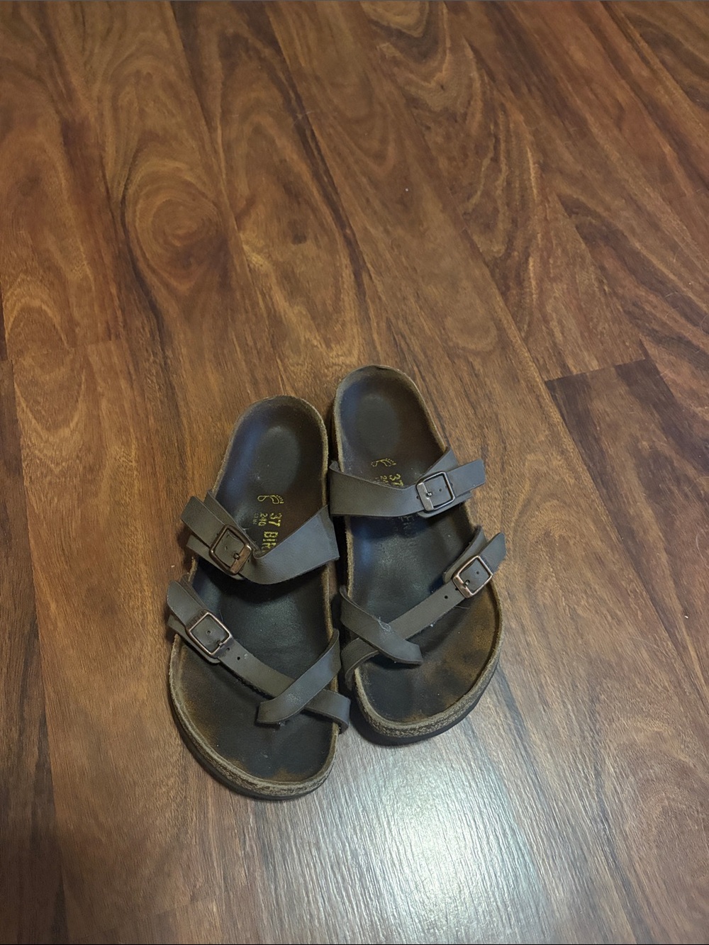 Birkenstock Kids Brown Double-Strap Toe-Loop Sandals